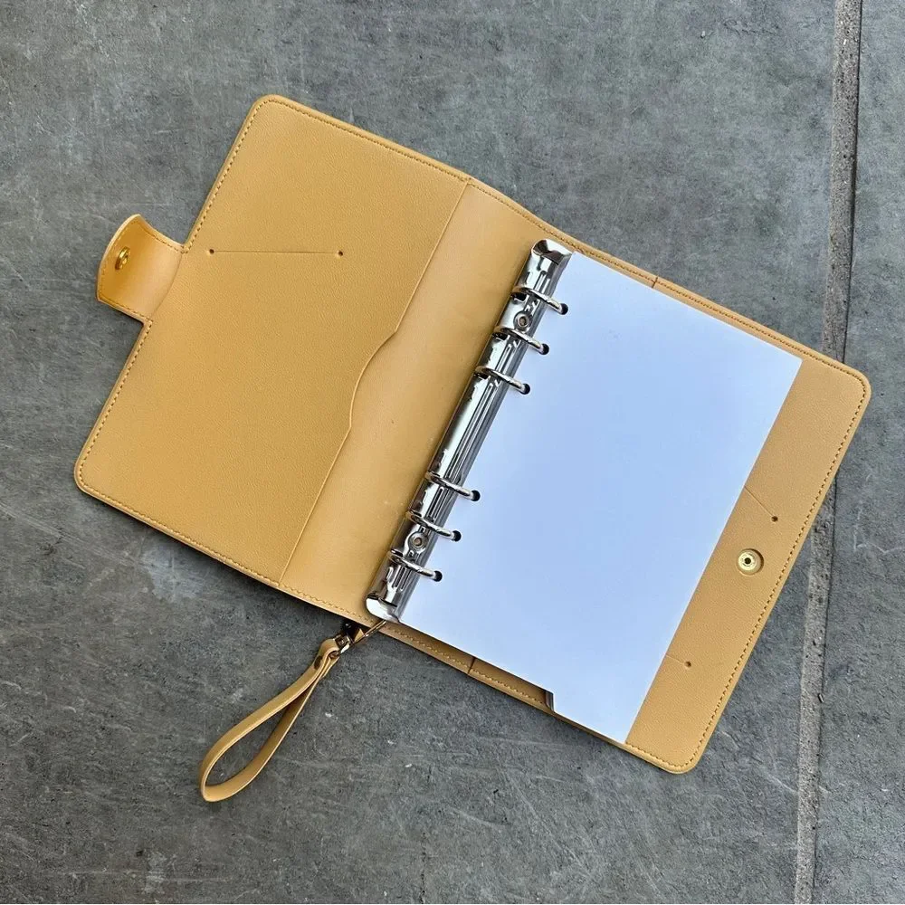 Peptic | 6x 8 6 ring binder Mustard Yellow Wristlet notebook